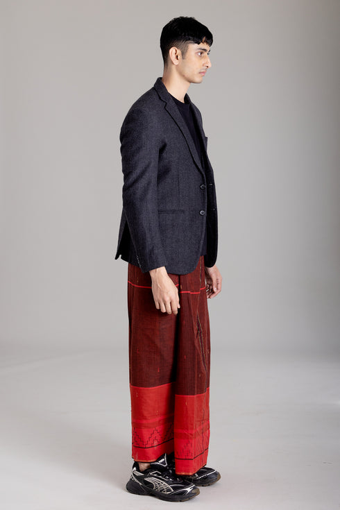 ARUVIKKARA Hand Woven Jamdani Light Weight Kasavu Mundu