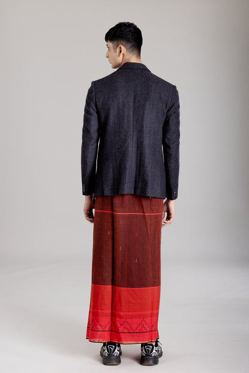 ARUVIKKARA Hand Woven Jamdani Light Weight Kasavu Mundu