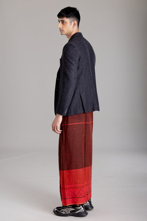 ARUVIKKARA Hand Woven Jamdani Light Weight Kasavu Mundu