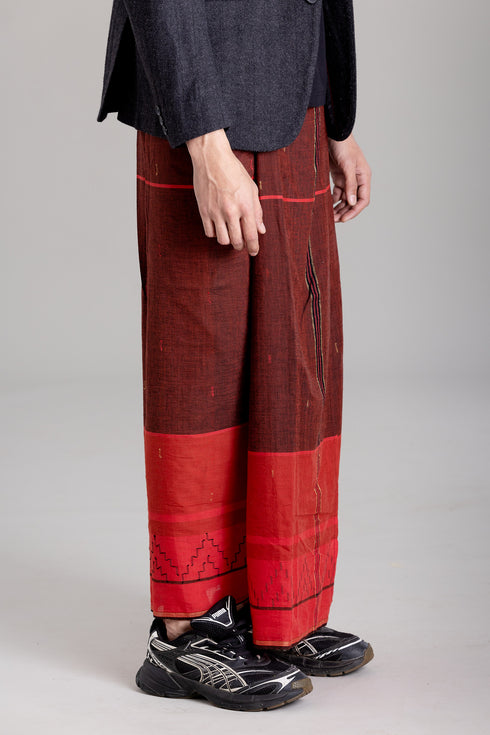 ARUVIKKARA Hand Woven Jamdani Light Weight Kasavu Mundu