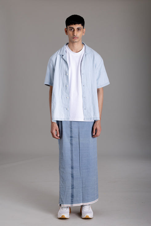 CHAMPAKKARA
Hand Woven Natural Indigo Mundu