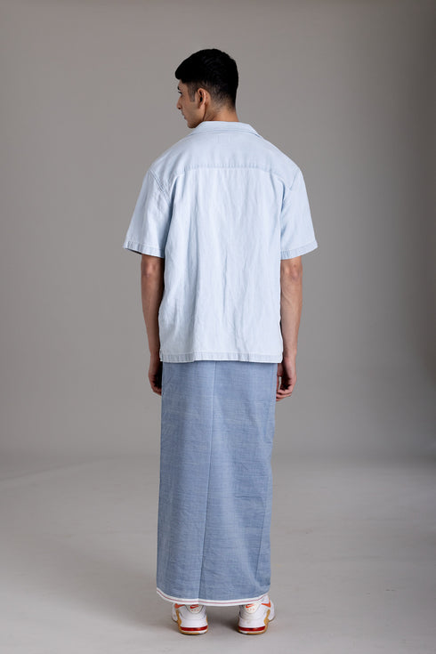 CHAMPAKKARA
Hand Woven Natural Indigo Mundu