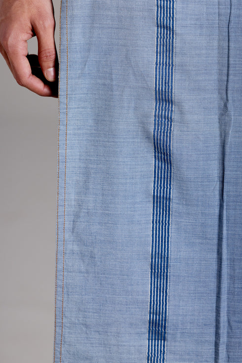 CHAMPAKKARA
Hand Woven Natural Indigo Mundu