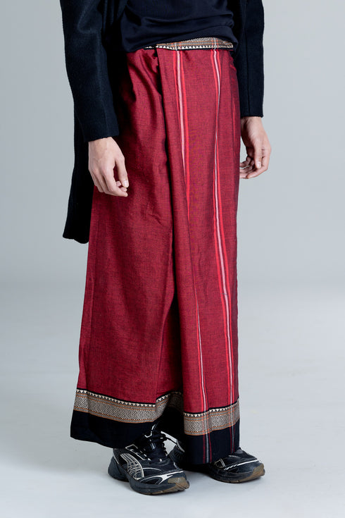 CHULLIKKARA Hand Woven Light weight Mundu with Jaccquard