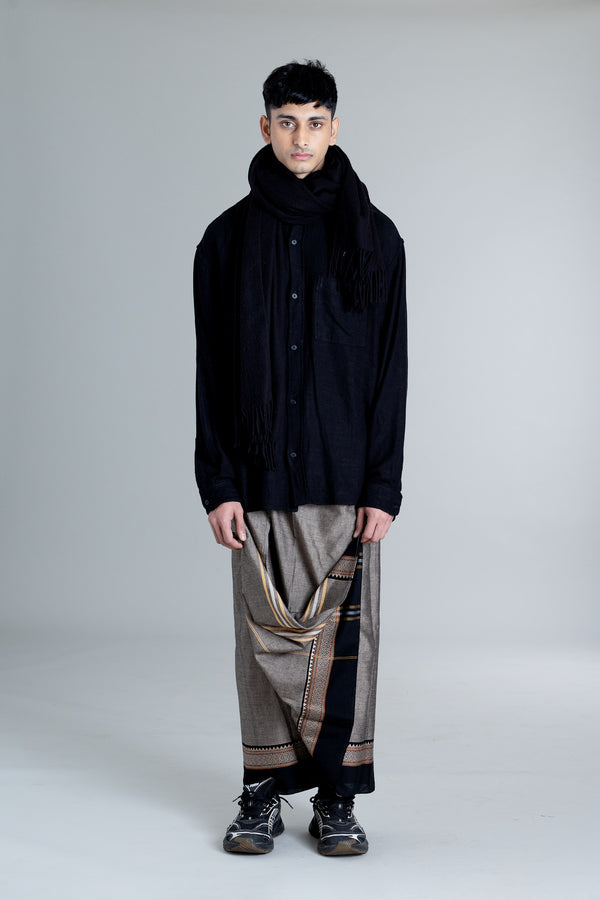 CHUNAKKARA Hand Woven Light weight Single Mundu with Jaccquard