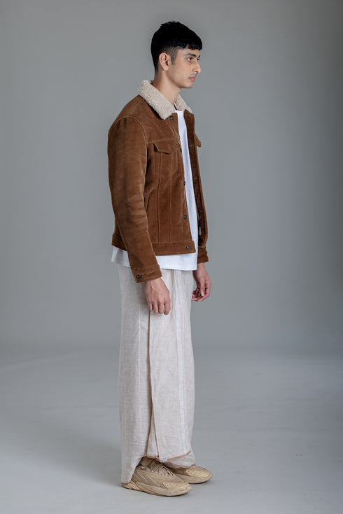 ERAVANKARA 100% Linen Hand woven Single Mundu