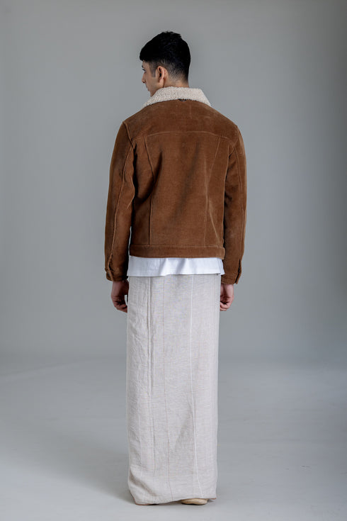 ERAVANKARA 100% Linen Hand woven Single Mundu