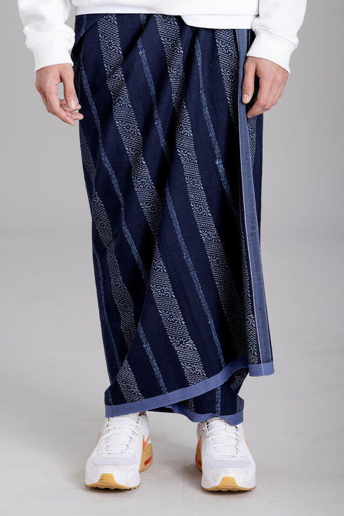 EZHIKKARA Hand Woven Hand Block Printed Mundu