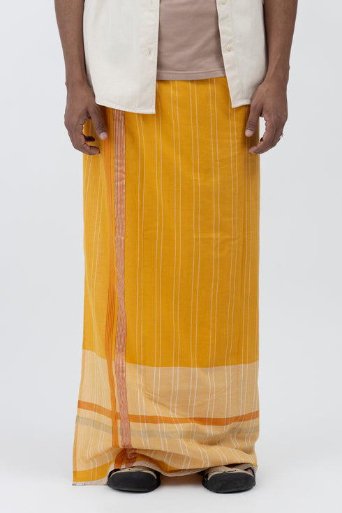 KOTTARAKKARA Striped Kasavu Mundu