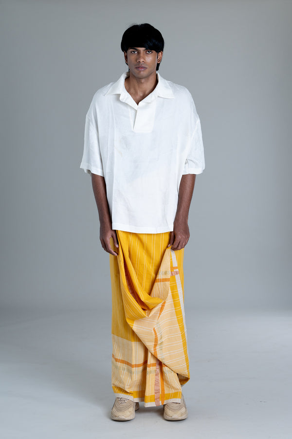 KOTTARAKKARA Striped Kasavu Mundu