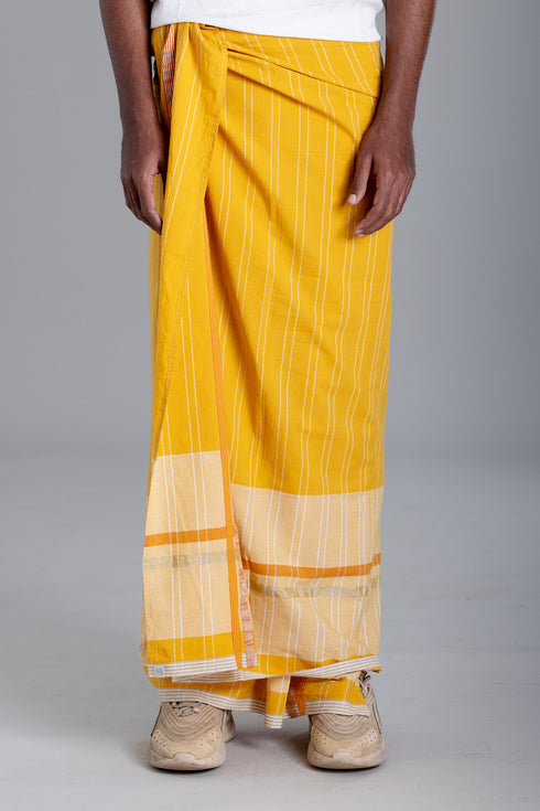 KOTTARAKKARA Striped Kasavu Mundu