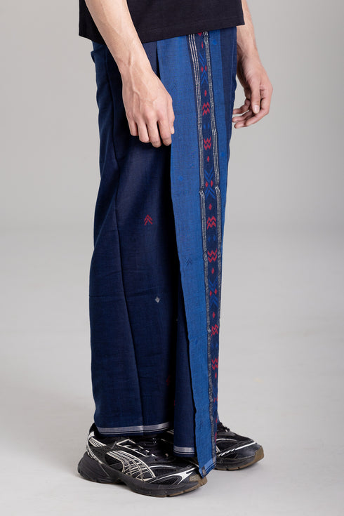 MADAKKARA Hand Woven Jamdani Light Weight Kasavu Mundu