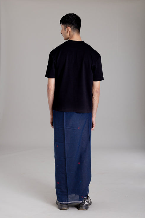 MADAKKARA Hand Woven Jamdani Light Weight Kasavu Mundu