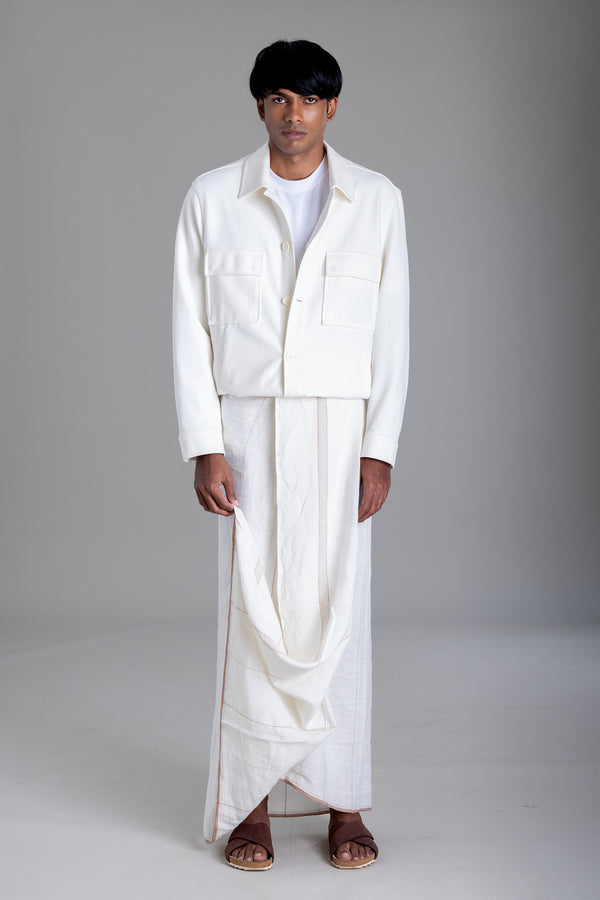 PALLIKKARA 100% Linen Hand woven Single Mundu