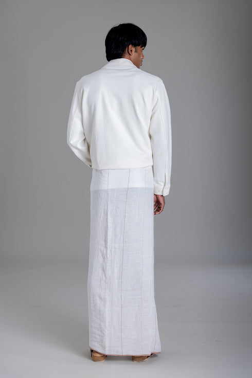 PALLIKKARA 100% Linen Hand woven Single Mundu