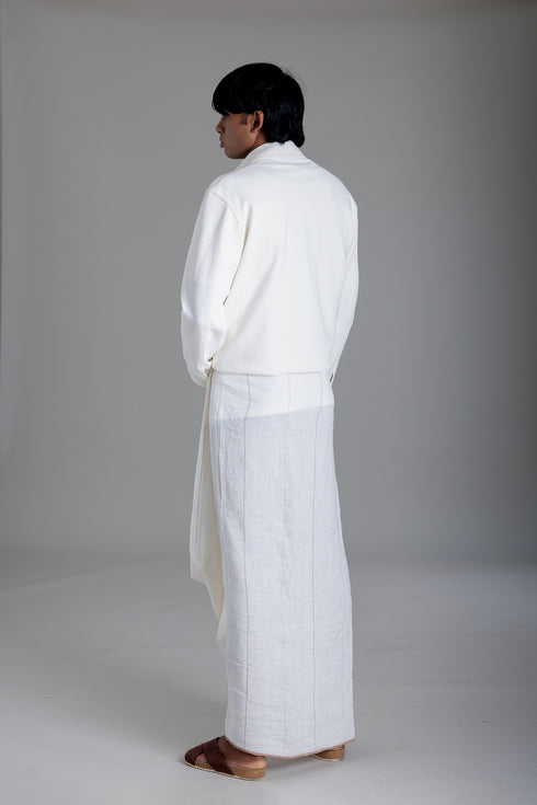 PALLIKKARA 100% Linen Hand woven Single Mundu