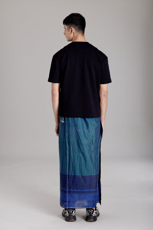 THIRUVANKKARA Hand Woven Jamdani Light Weight Kasavu Mundu